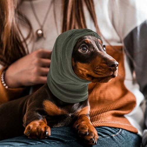 Image of Nanaki Dog Calming Hoodie-Upgrade Anti-Slip Hematomas Ear Wraps Cover, Adjustable Dog Snood Ear Muffs Protector for Noise Protection, Anxiety Relief, Fireworks, Grooming, Bathing, 4th of July
