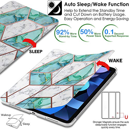 Image of DuraSafe Cases for iPad Pro 12.9 3rd Generation 2018 PC Case A1876 MTEL2HN /A MTEM2HN /A A2014 MTFN2HN /A MTFQ2HN /A A1983 MTHN2HN /A MTHU2HN /A MTJA2HN /A MTJ02HN /A MTJN2HN /A - Marble Green