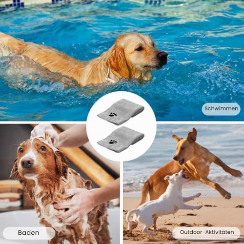 YUGUOLAN 2 Stück Hundehandtuch Extra Saugfähig, Hunde Handtuch, Handtuch Hund, Hundehandtuch Große Hunde, Extra Saugfähig Für Hunde Und Katzen, Für Katzen, Hunde Oder Andere Haustiere (75 X 35 cm)