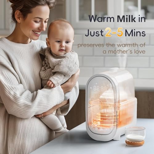 Felizbebe Bottle Warmer for Breastmilk, 11-in-1 Double Bottle Warmer Large Touchscreen with Night Light, Detachable for Easy Cleaning & Accurate Temperature Control, Timer, Milk Warmer for Baby - Thumbnail 2