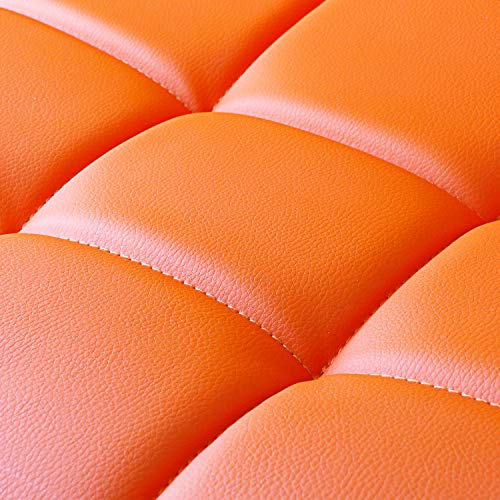 Leopard Bar Stools, Modern Pu Leather Adjustable Swivel Bar Stool With Back, Set Of 2 (Orange) #TOP5