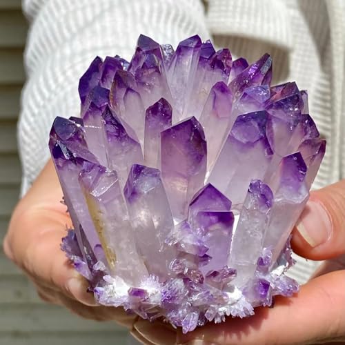 Améthyste cluster minéral naturel : quartz cristal de roche et gemme de décoration intérieure