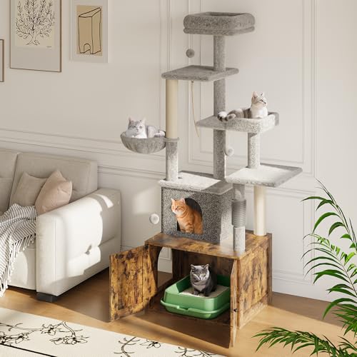 Árbol para Gatos con Caja de Arena y Rascador miniatura 6