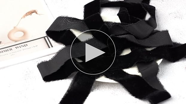 Amazon.com: DINDOSAL Black Velvet Ribbon - 1.5 Inch, Frayed
