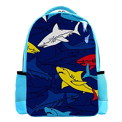 Sac à dos requin bleu avec lunettes soleil Multicolore 8 pour enfant