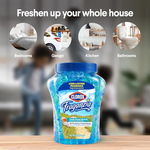 Image of Clorox Fraganzia Crystal Beads Air Freshener, Ocean Breeze, 12 Fl Oz (Pack of 12)