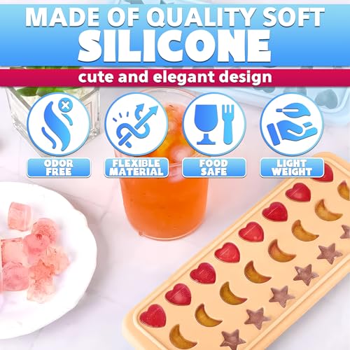 Alpenkok HEART MOON STAR ICE TRAY Silicone Ice Cube Tray thumb #2