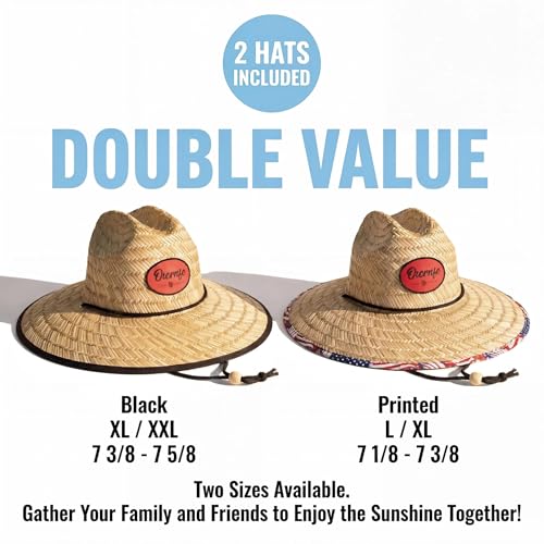 2 Pack Sombreros Unisex Lifeguard con Ala Ancha miniatura 3