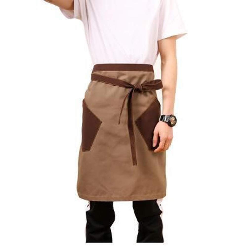 Grembiule alla Moda in Tela, Grembiule in Cotone, Grembiule da Ristorante, Cucina, caffetteria, Grembiule a Mezza Vita (caffè)