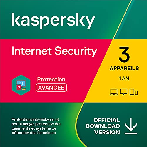 Kaspersky Internet Security 2023 | 3 Appareils | 1 An | Windows/Mac/Android | Code d’activation – Envoi par Email