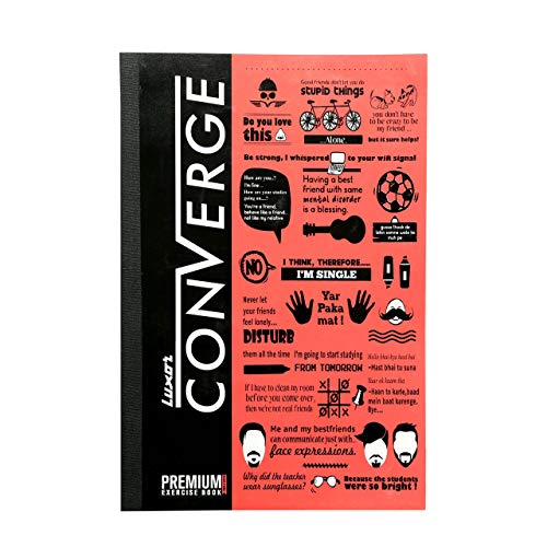 Luxor 1 Subject Spine Taped Premium Exercise Notebook, Single Ruled – (18.5cm x 27.2cm), 180 Pages