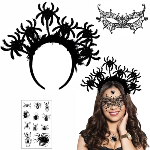 Halloween Fledermaus & Spinne Haarreif Set Mit Zauberstab – 4-teiliges Kostümzubehör Für Mottoparty