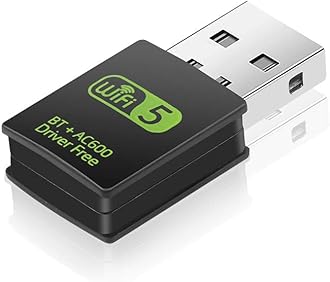 AC600 802.11ac High-Speed Dual-Band USB WiFi Bluetooth Combo Adapter for PC 600Mbps Wireless Network Connectivity Card Nano Dongle for Desktop Computer Laptops