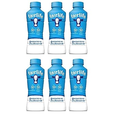A-ONE Fairlife UFM Milk 2% Reduced Fat Milk 6 Pack, 14 Fl Oz, Total 6 bottles (6 bottles plain)