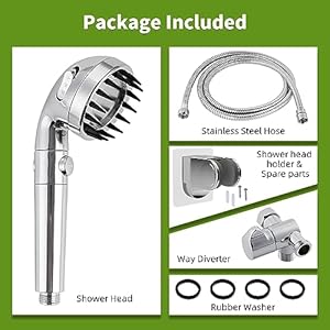 Handheld Dog Shower Attachment with Massage Head for Fast and Easy Dog Bathing and Cleaning Included Garden Adapter for Indoor and Outdoor Dual Use Handheld Sprayer with Hose Chrome  Cucciolini Doodles Handheld dog shower attachment with massage head for fast and easy dog bathing and cleaning included garden adapter for indoor and outdoor dual use handheld sprayer with hose chrome   cucciolini doodles