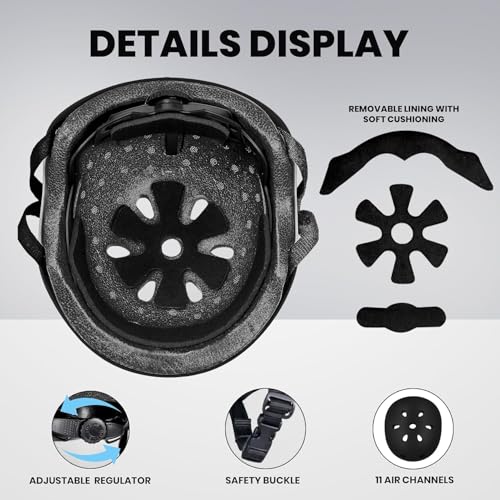 Image of Jaspo Vault Complete Kit | ABS Shell EPS Helmet & PE Shell Guards with 8mm EVA Foam Cushion | Comfort Fit Safety Gear for Skating, Cycling, Skateboarding & Scooter Riding (Combo, Large (55 to 61 cms)