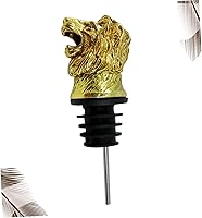 Vista 8 de Tapón y vertedor de vino con forma de cabeza de león, tapa creativa de botella de vino dorado para fiestas en el hogar, se adapta a botellas de vino