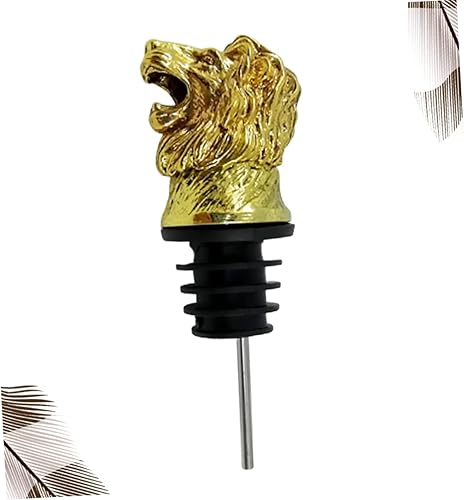 Miniatura 8 de Tapón y vertedor de vino con forma de cabeza de león, tapa creativa de botella de vino dorado para fiestas en el hogar, se adapta a botellas de vino
