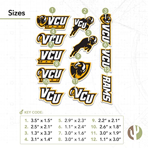 Sticker VCU Rams NCAA vinyle adhésif type 2 pour gourde et auto - 4