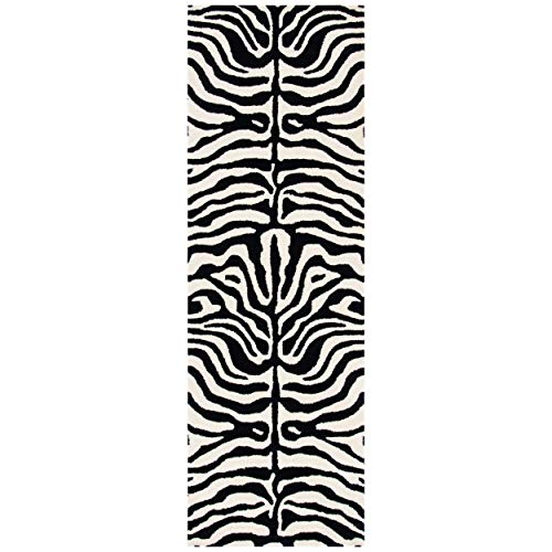 Tapete corredor SAFAVIEH 2'6" x 8' negro y blanco miniatura 5
