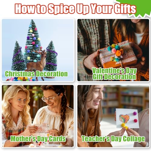 image for RAINFLOW 800 Pcs Small Pom Poms for Crafts - Craft Pompoms Balls,pompo