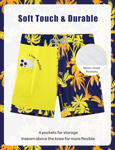 Image of APTRO Men's Swim Trunks with Compression Liner 5 Inch Bathing Suit Beach Swimsuits