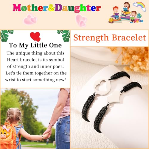 Image of P. BLAKE First Day of Kindergarten Bracelet Back to School Gifts Mommy and Me Matching Bracelets Set for Mother Daughter Son Girls Boys Jewelry Gifts