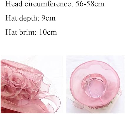 Elegante Organza Dameshoed Met Bloemen En Parels - Zomerhoed Bruiloft En Strand
