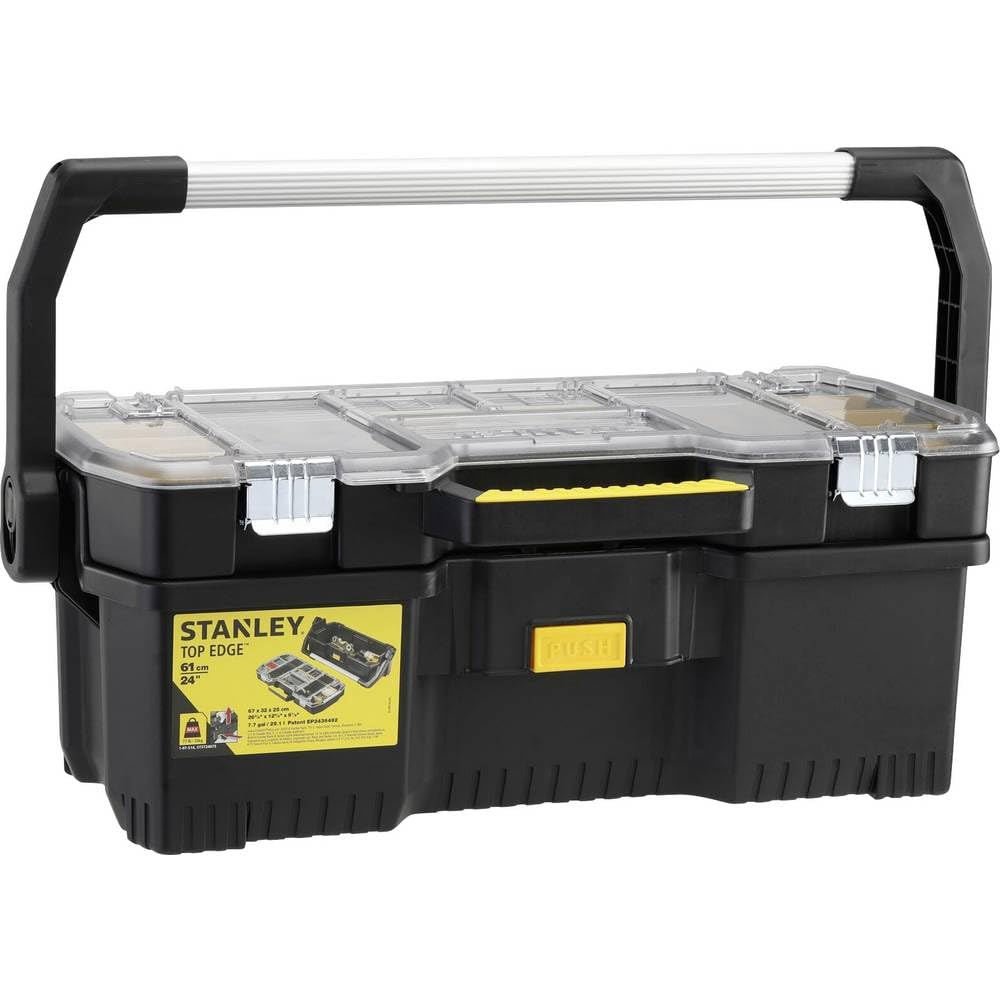 Stanley 1-97-514 Cassetta Porta Utensili, 24 pollici, Top Edge, Nero