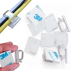 Organizador de Cabos e Fios Kit com 20 Peças Unidades Clipes 13 mm Autoadesivos Fita 3M Premium Passa fio Abraçadeira Organizadores Adesivo Clips Fixador Fixação Presilha Autocolantes