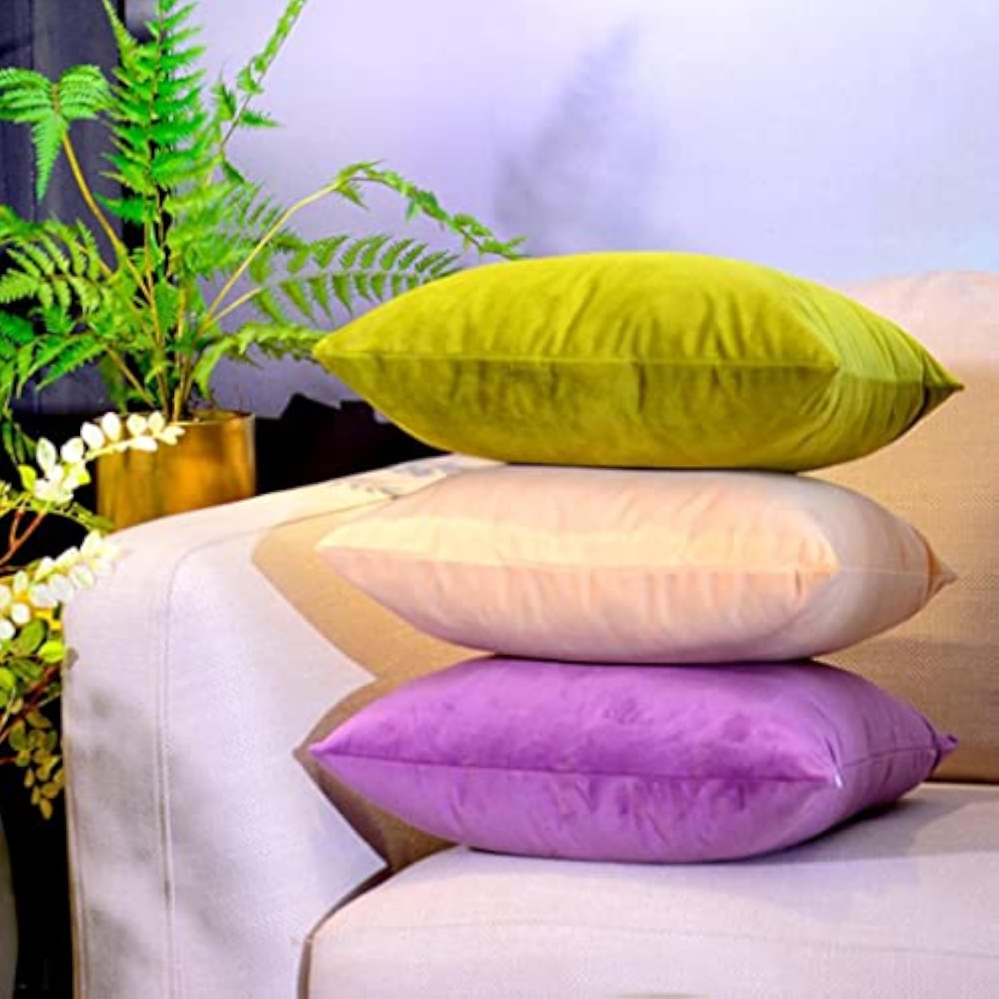 Solid Color Suede Velvet Pillow Cover, Chocolate