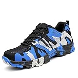  AONEGOLD Zapatillas de Seguridad con Puntera de Acero Zapatos de Trabajo Ligeros Antideslizante Senderismo Unisex-Adulto(Azul,43 EU)