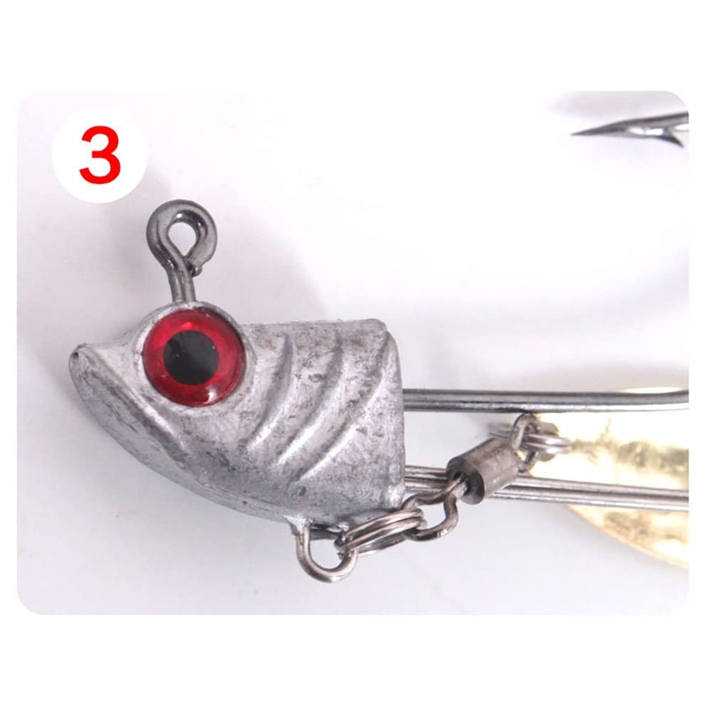 jinyi2016SHOP Amo da Pesca 7G / 9G / 15G Jig Gancio da Pesca Singola 3D Ganci con Gli Occhi Rossi con acquiretti a Fishhook Spazzolo Girevole Lure for Attrezzatura da Pesca 2 / pz Ami da Pesca Mare