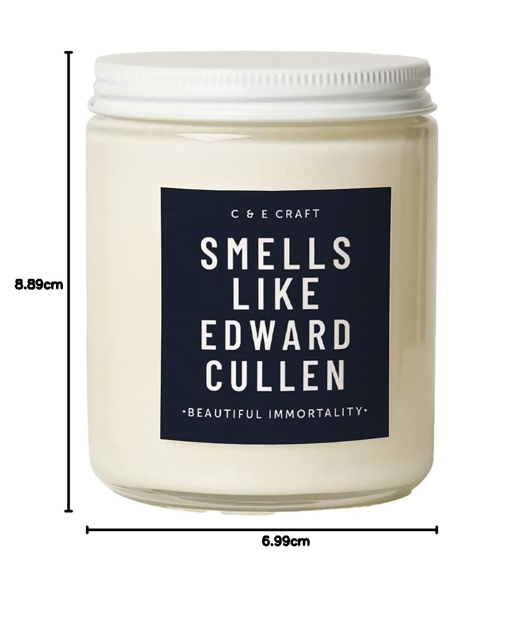 CE Craft - Vela con aroma a Edward Cullen - Cera de soja natural con aroma a almizcle de medianoche - Deliciosa fragancia intensa - Vela de 8 onzas