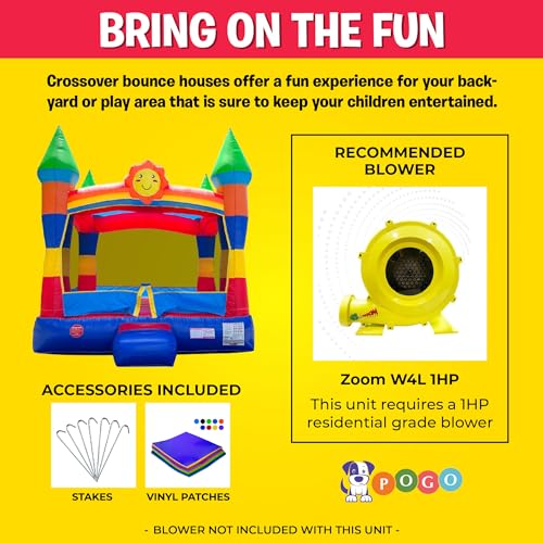 Crossover Rainbow Smiley Face Inflatable Bounce House, Bouncy Jump Castle for Kids and Toddlers, Outdoor Birthday Party Jumping Bouncer, Commercial-Grade, Without Blower, 13 x 12 x 14.5 Ft - Image 6