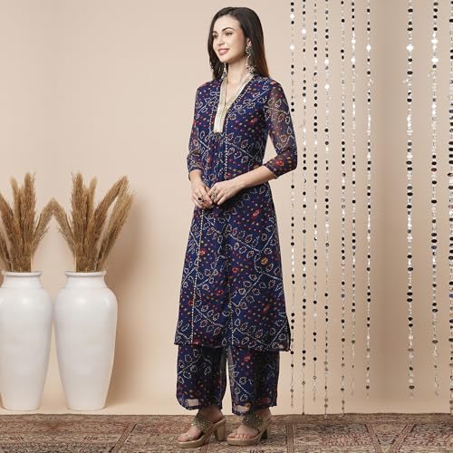 Image of Globus Women Kurta Set (8909389016096 Green L)