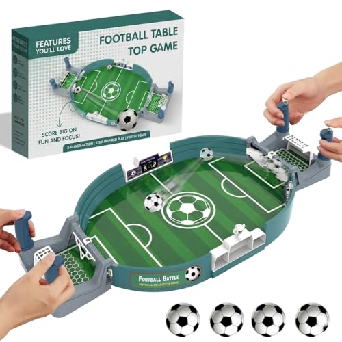 Image of Funky Panda Football Table Top Game for Kids 3+ Years | 2-Player Mini Indoor Soccer Board Game | Builds Hand-Eye Coordination, Focus & Strategy | Includes 4 Balls | Portable Sports Gift for Boys&Girls