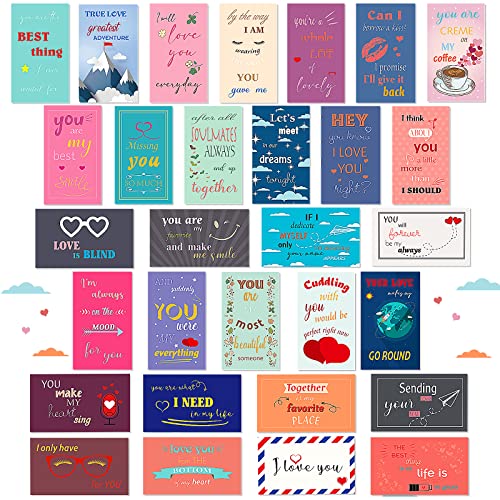 120 Pieces Romantic Lunch Box Notes Love Notes for him her Funny Lunch Notes Cute Love Cards for Husband Wife 2 x 3.5 Inch Inspirational Design Lunchbox Notes for Adults Beloved Ones