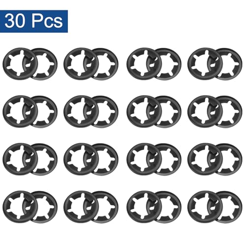 QUARKZMAN 30Stk Innenverzahnte Stern Schloss Unterlegscheiben M14 Aufschiebbare Sicherungsscheibe Klemmen Schnellverschluss 65Mn Stahl Sternlock Stoßmuttern