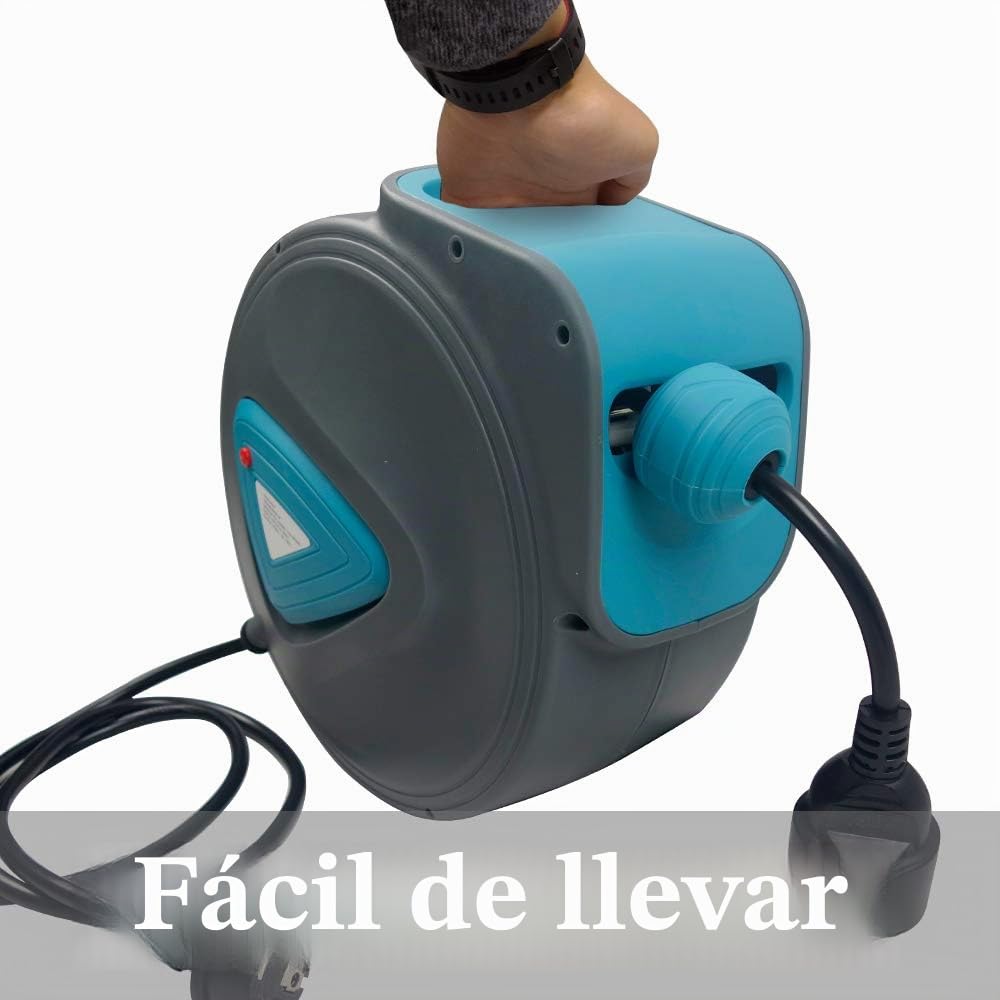 ACXIN Enrollacables automático de 20 m, con cable, soporte de pared, giratorio 180°