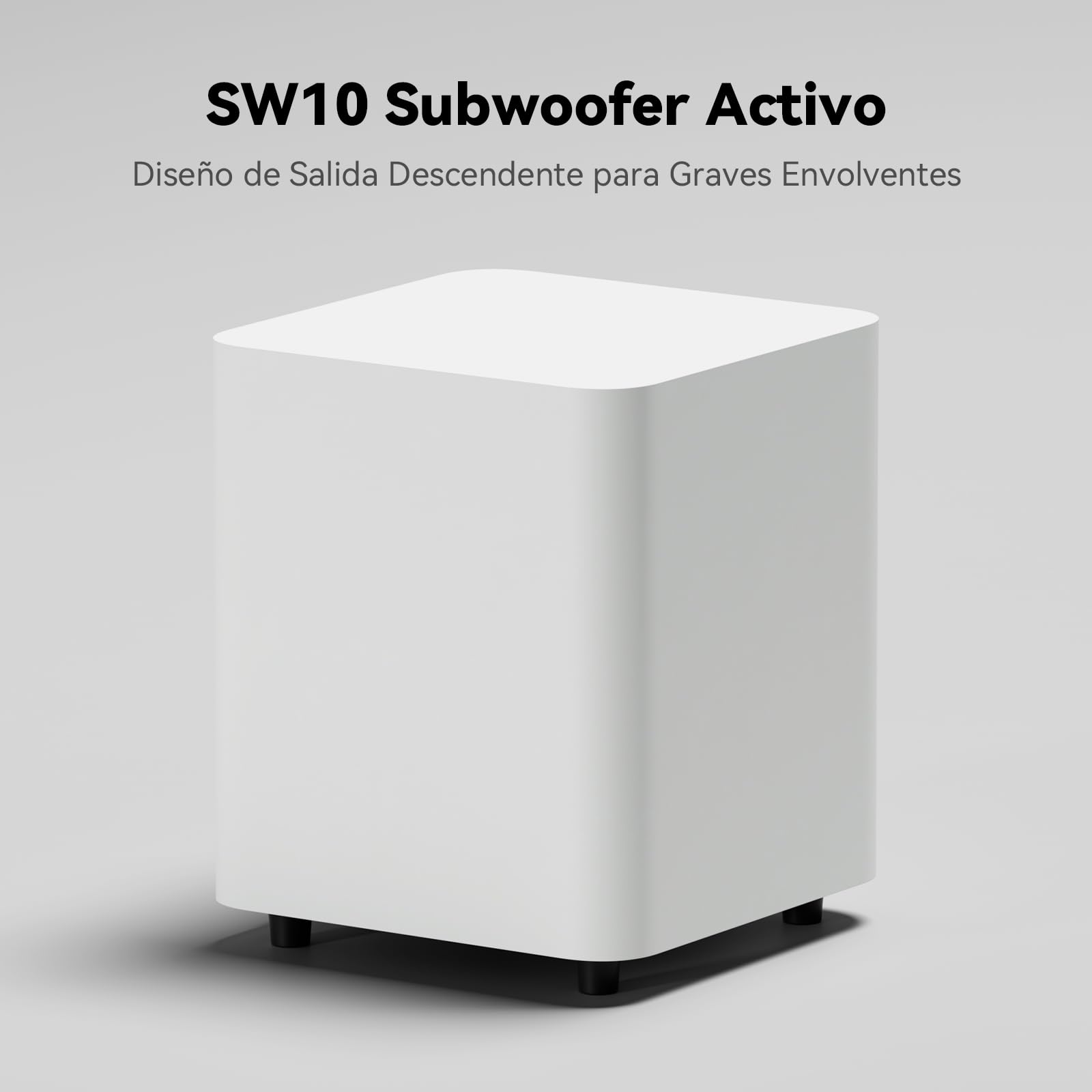 Fosi Audio SW10 Subwoofer Activo de 10" y 500 W con Amplificador Integrado, Compacto y Activo de 10" para Cine en Casa, con Entradas y Salidas LFE y RCA