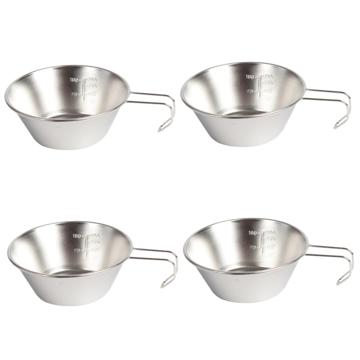 POPETPOP 4pcs Camping Water Bowl Multi-function Compact Cup for Hiking Picnic Bbq Outdoor Adventures Lightweight Easy to Carry Design for Use