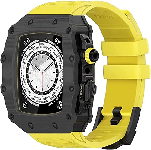 Boîtier carbone Apple Watch 8 7 45 mm avec bracelet caoutchouc fluoré - 2