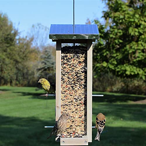 Wild Wings Wwgf1-Deco Galvanized Weathered Vertical Cedar Bird Hopper Feeder #TOP3