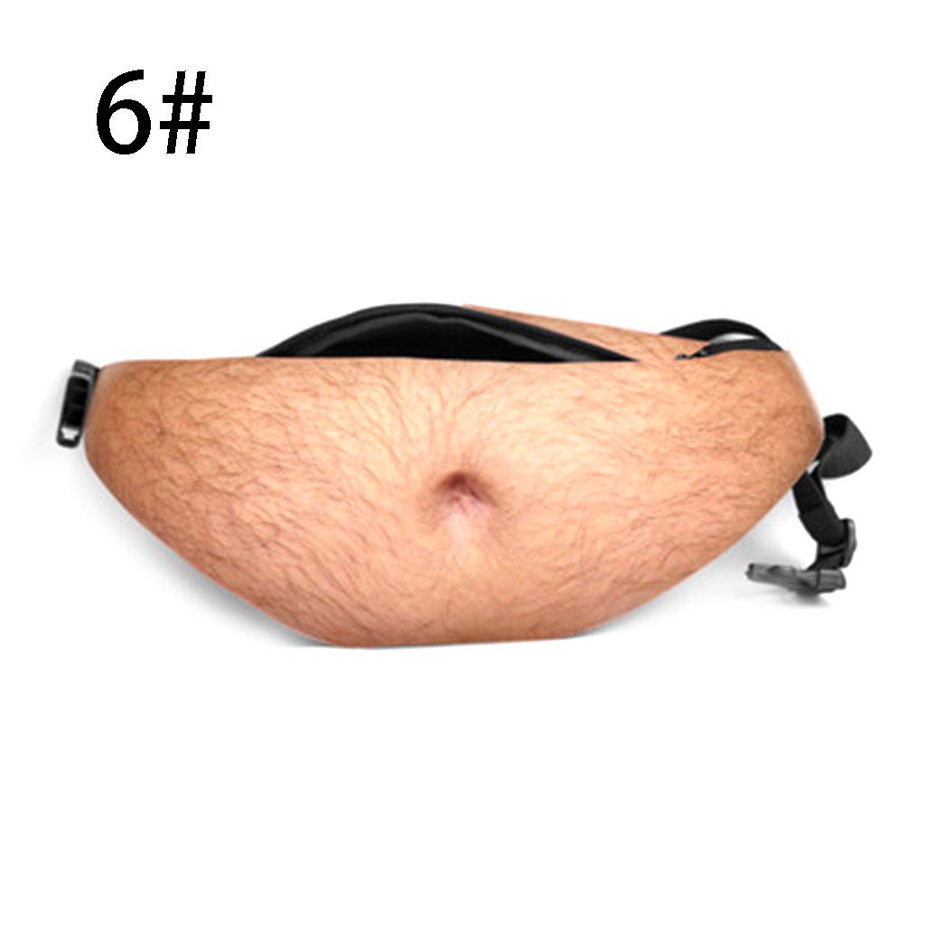 Amrka Dad Bod Fanny Bag, Novelty Fun Waist Bags for Men Women Beer Fat  Hairy Belly Bag Fanny Pack