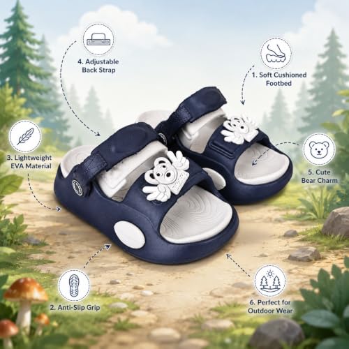 Image of Tiny Tiger Flip Flop Sandal for Baby Boy and Baby Girl, Indoor and Outdoor Clogs for Kids with Strap