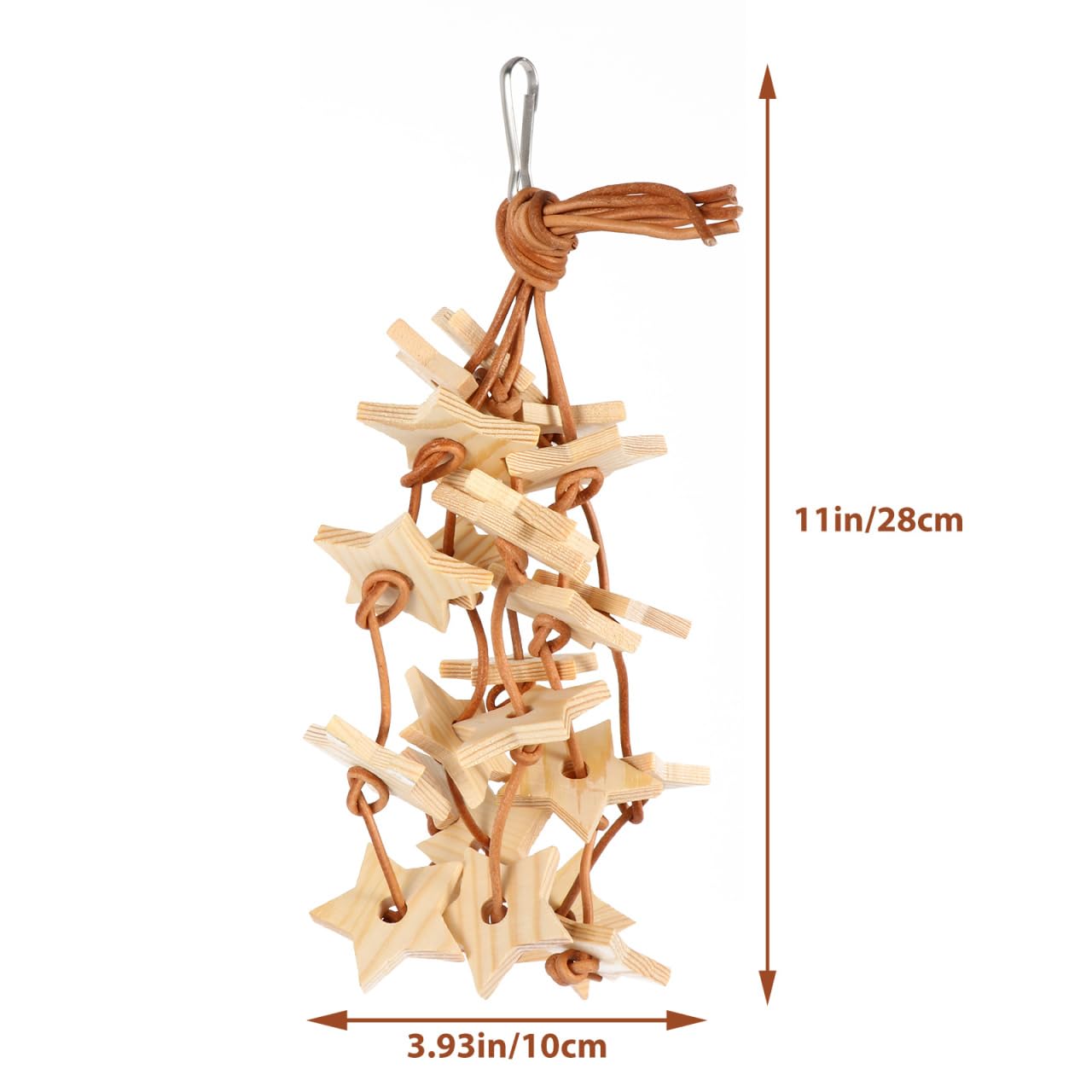 SEWOART 1pc Wooden Bird Chewing Toy Star for Cage Hanging for Parrots and Birds Grinding and Biting Fun