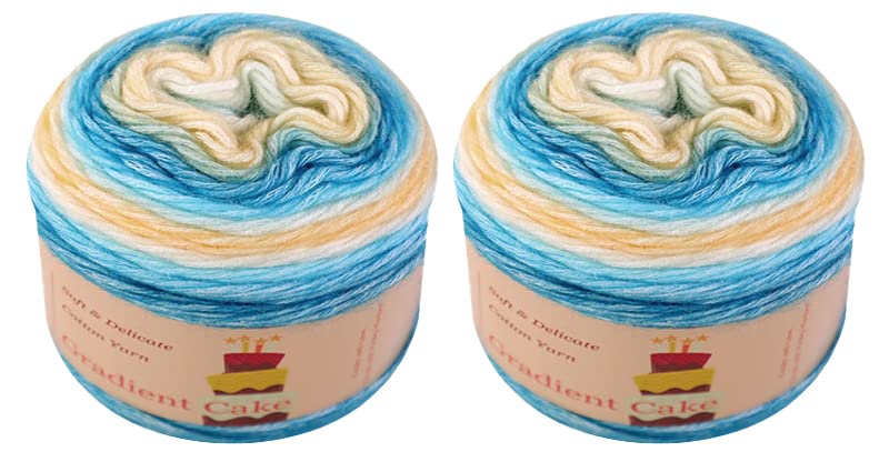 2-pk Gradient Cake Cotton Ball by Yonkey Monkey (1152) Knitting Crochet
