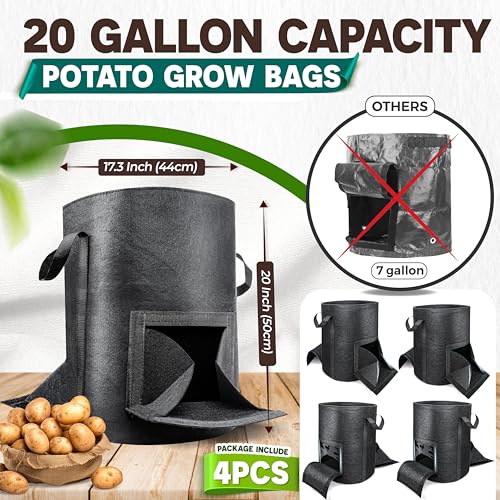 4PCS 20-Gallon Potato Grow Bags
