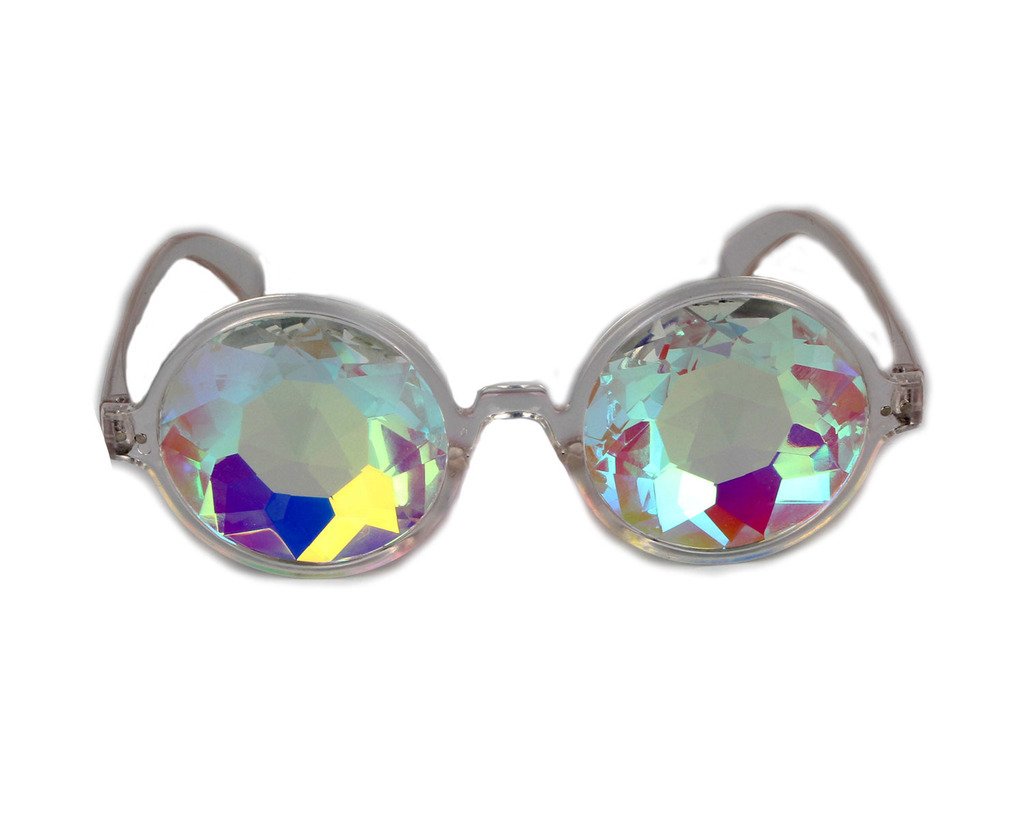 Kaleidoscope Steampunk Goggles Multicolor Lens Glasses- Rainbow Rave Prism Diffraction